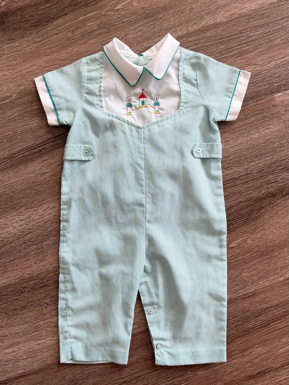 Vintage Baby from the 50s 60s size 6-9 months Short-Sleeve Romper Holiday